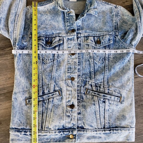 Vintage 80s Stone Wash Denim Button Up Jacket - Picture 3 of 8
